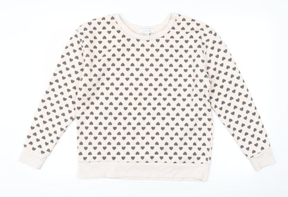 Primark Womens Pink   Pullover Sweatshirt Size 10  - Love heart print