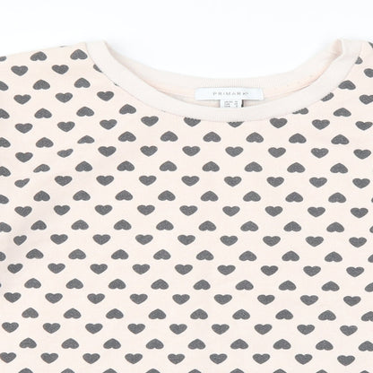 Primark Womens Pink   Pullover Sweatshirt Size 10  - Love heart print