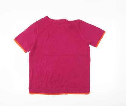 Womens UK Size 12 Bonmarché Pink Basic T-Shirt