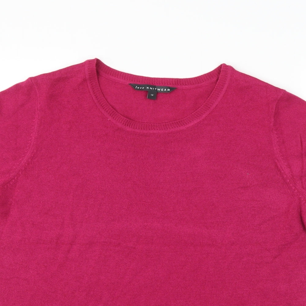 Womens UK Size 12 Bonmarché Pink Basic T-Shirt