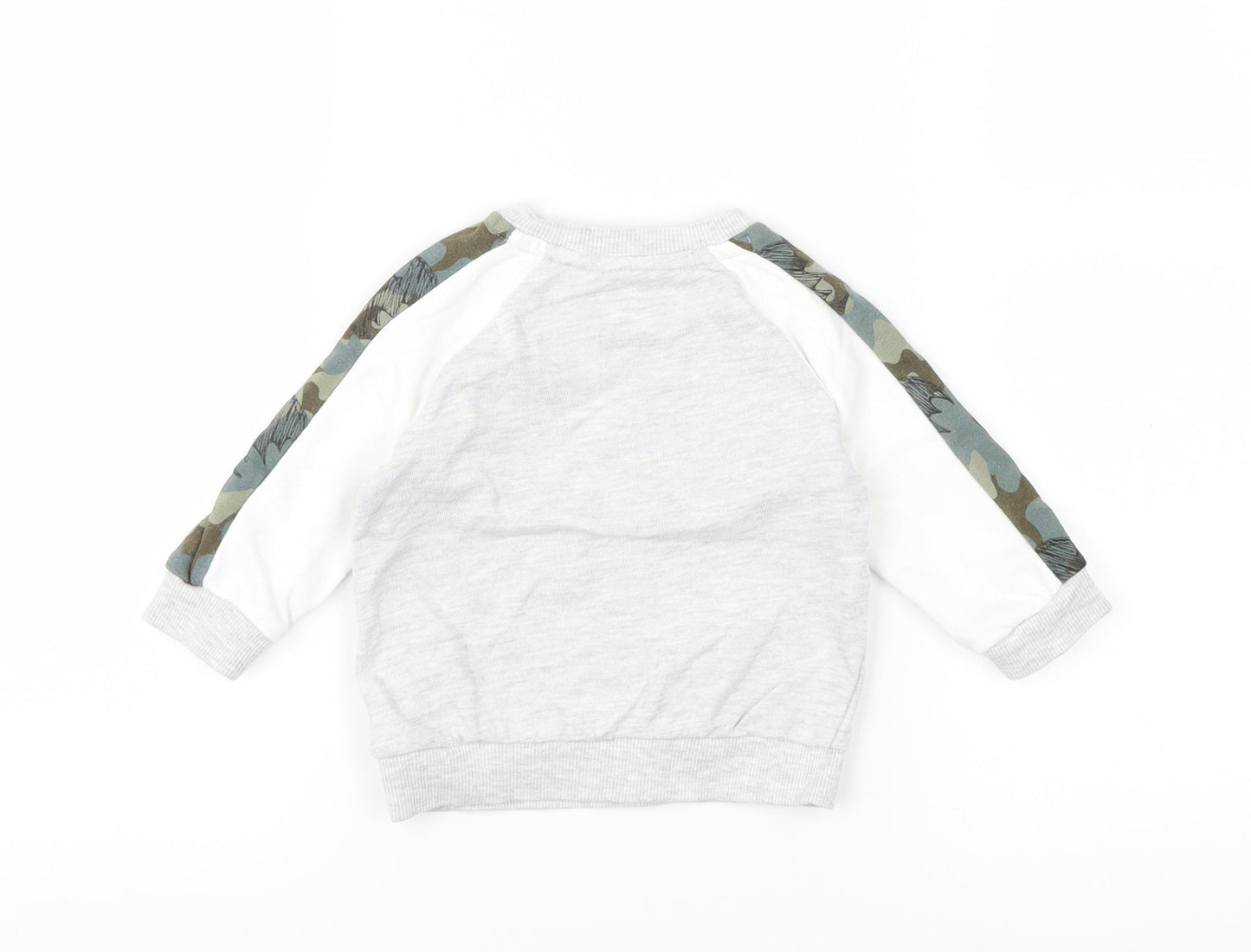 F&F Boys White Camouflage  Pullover Jumper Size 3-6 Months  - batman