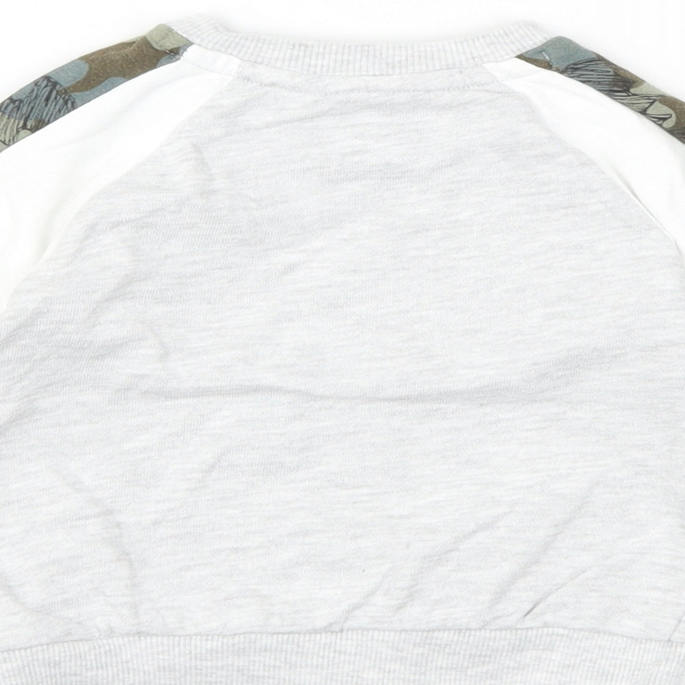 F&F Boys White Camouflage  Pullover Jumper Size 3-6 Months  - batman