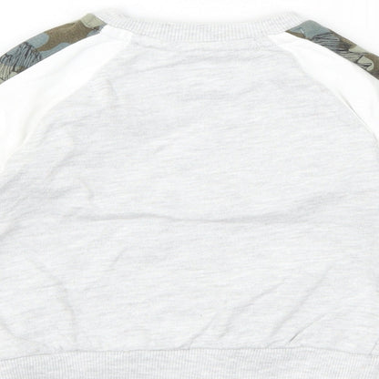 F&F Boys White Camouflage  Pullover Jumper Size 3-6 Months  - batman