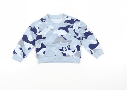 TU Boys Blue   Pullover Jumper Size 3-6 Months  - dinosaur