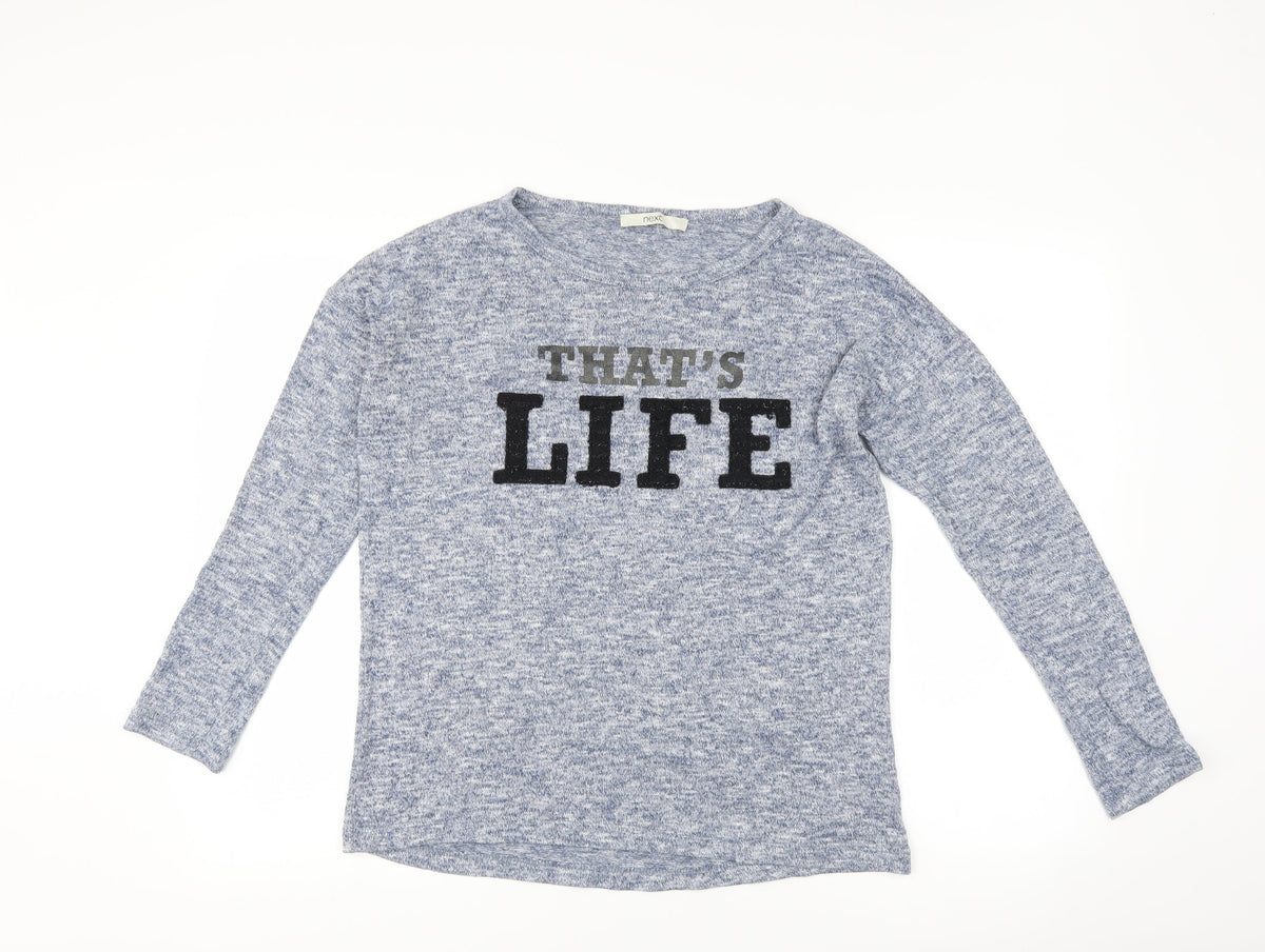 Next Womens Blue   Pullover Jumper Size 10  - slogan