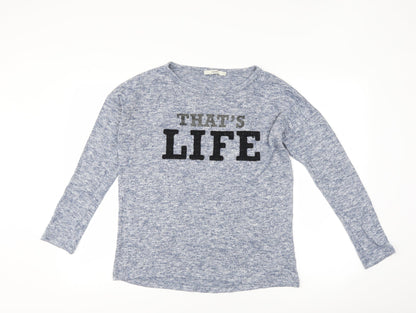 Next Womens Blue   Pullover Jumper Size 10  - slogan