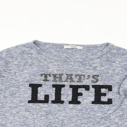Next Womens Blue   Pullover Jumper Size 10  - slogan