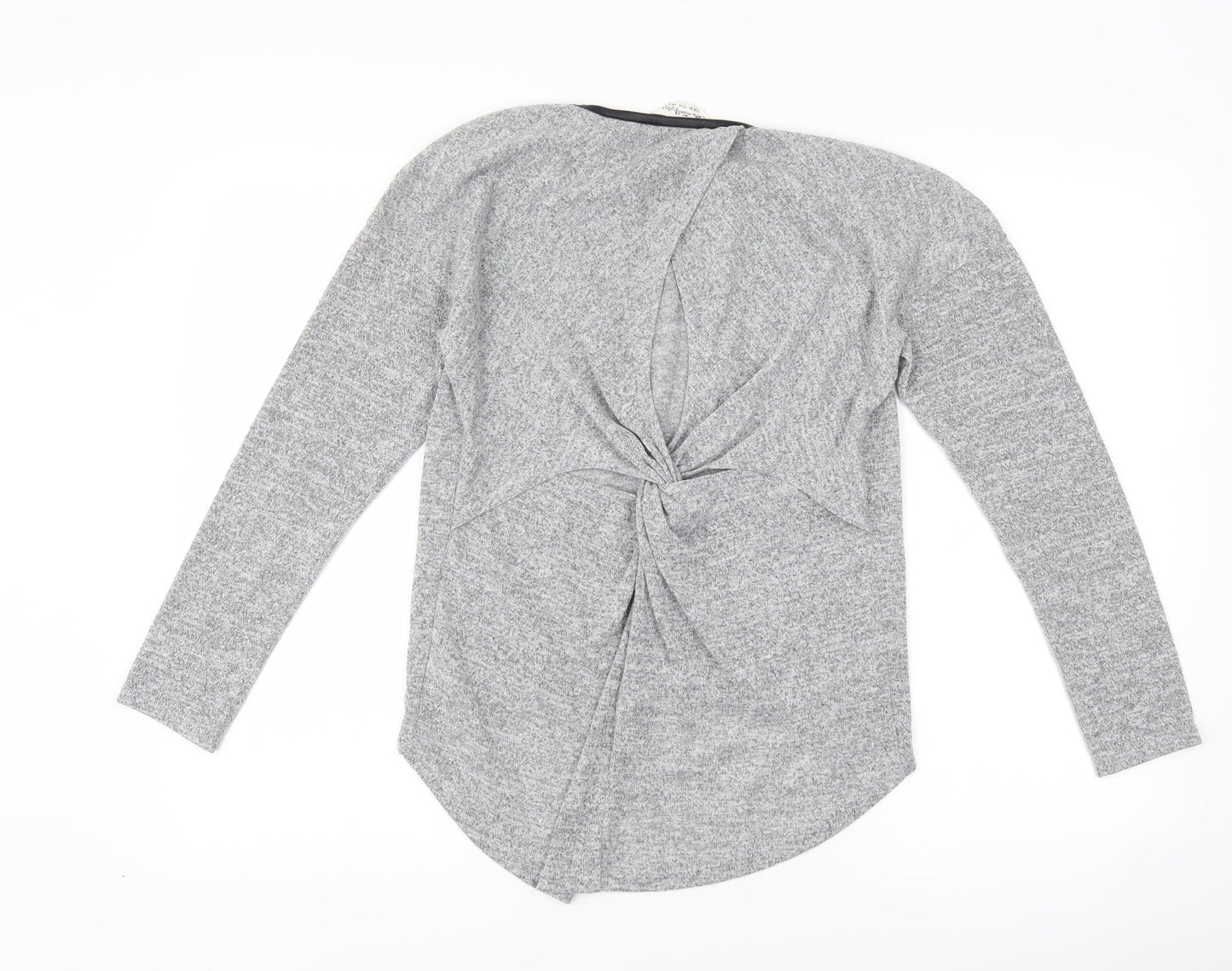 Miss Selfridge Womens Grey   Pullover Jumper Size 8  - knot back detail