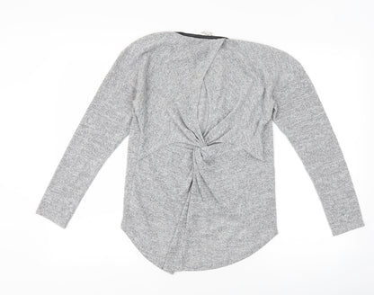 Miss Selfridge Womens Grey   Pullover Jumper Size 8  - knot back detail
