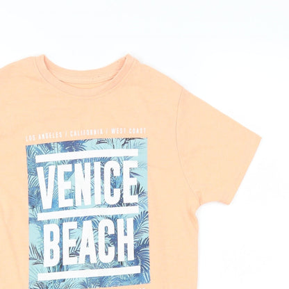 Primark Boys Orange   Basic T-Shirt Size 8-9 Years  - Venice beach