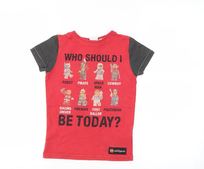 Next Boys Red   Basic T-Shirt Size 5 Years  - lego mini figures