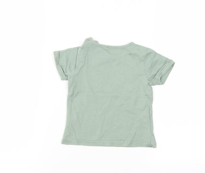TU Boys Green   Basic T-Shirt Size 6-9 Months  - lion