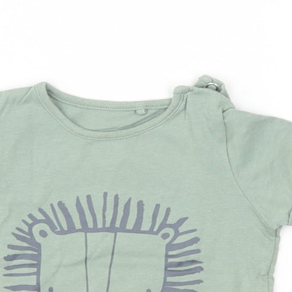 TU Boys Green   Basic T-Shirt Size 6-9 Months  - lion