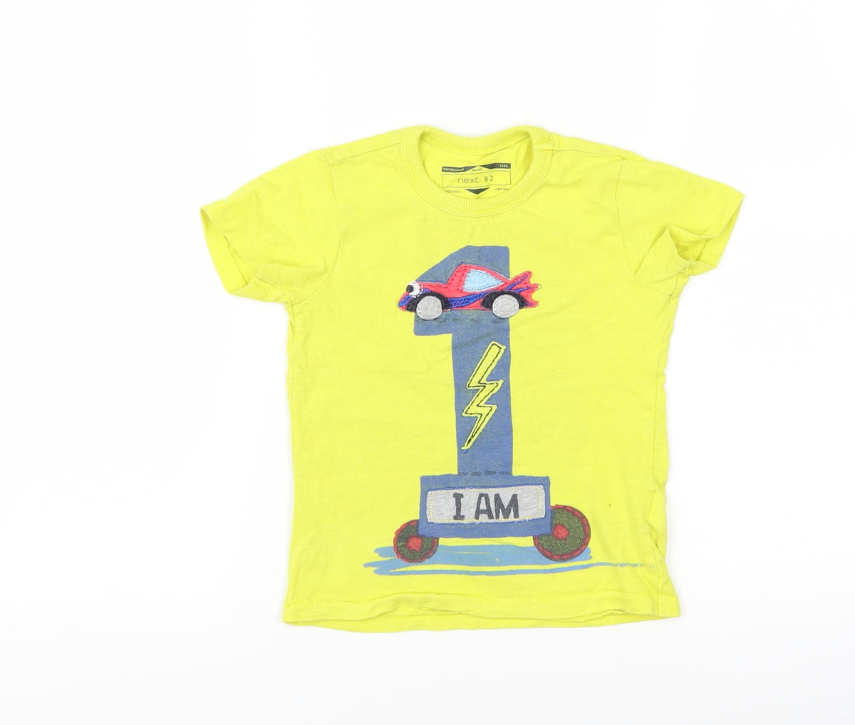 Next Boys Yellow   Basic T-Shirt Size 18-24 Months  - i am one