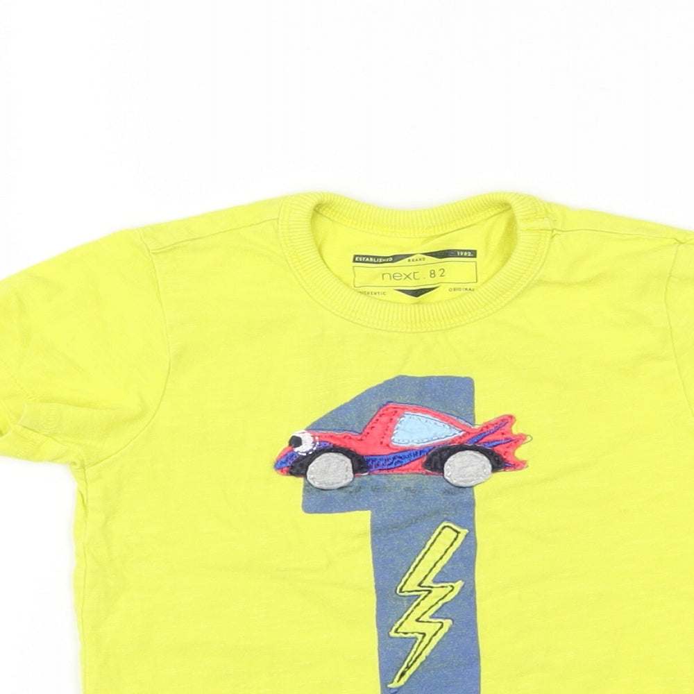 Next Boys Yellow   Basic T-Shirt Size 18-24 Months  - i am one