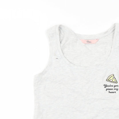 Boux Avenue Womens Grey   Top Pyjama Top Size 6  - pizza slogan