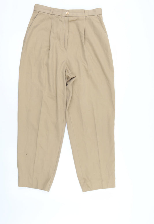 Womens UK Size 14 Essentials Regular Fit  Beige Trousers