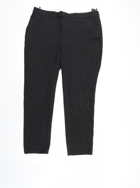 M&S Womens Black   Trousers  Size 14 L27 in