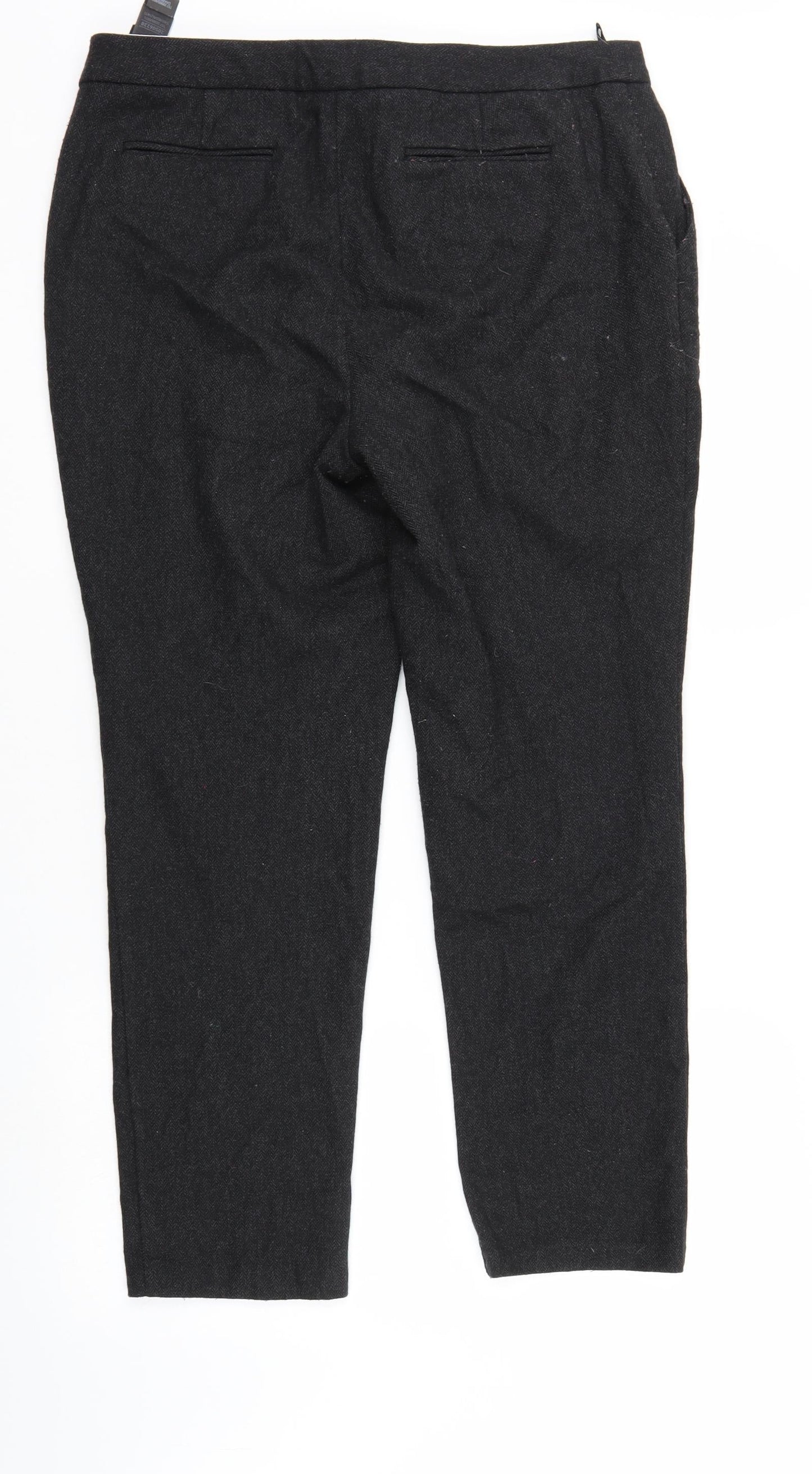 Womens UK Size 14 M&S Regular Fit  Black Trousers