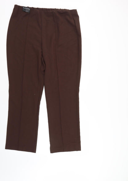 Classic Womens Brown   Trousers  Size 14 L28 in