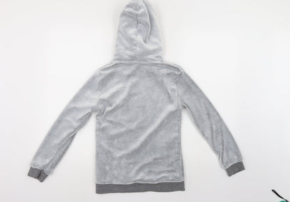 Preworn Girls Green   Pullover Hoodie Size 13 Years  - faux fur