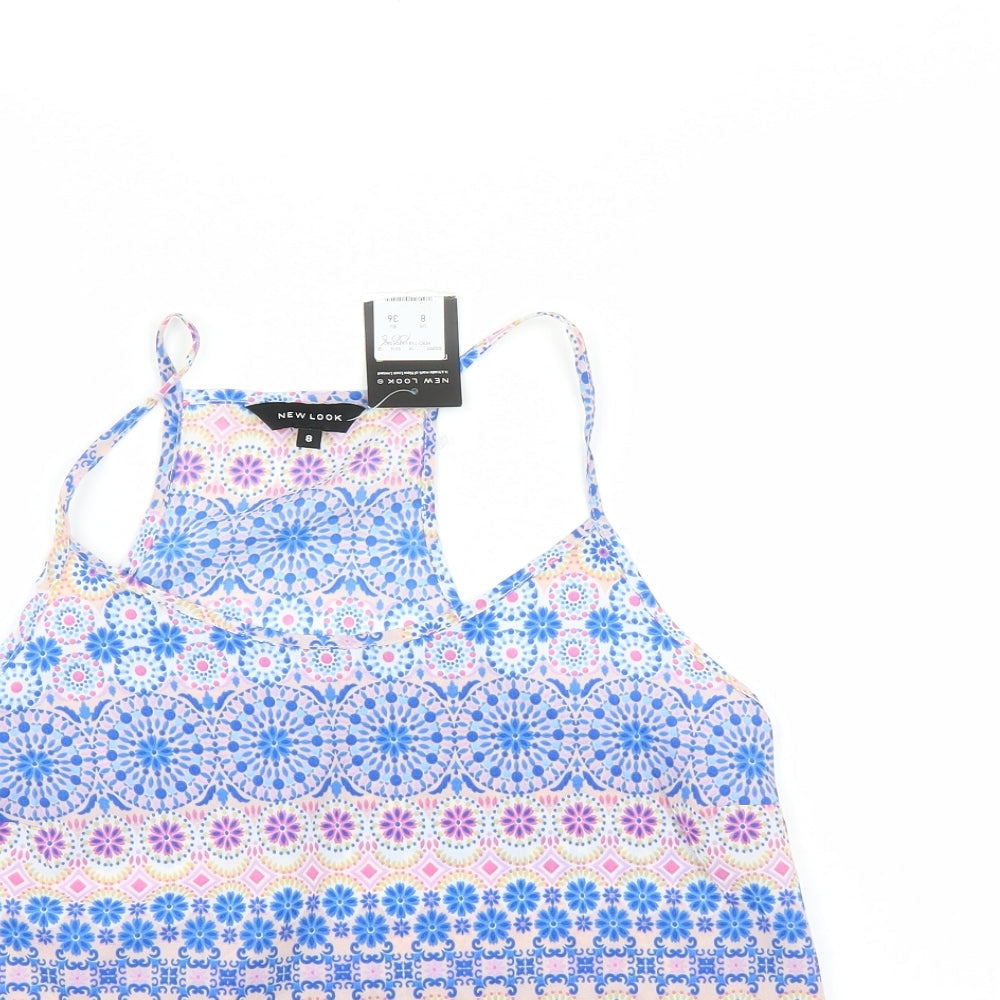 Womens UK Size 8 New Look Multicoloured Basic Blouse
