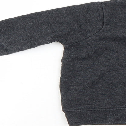 Mini Rebel Boys Black   Pullover Jumper Size 12-18 Months