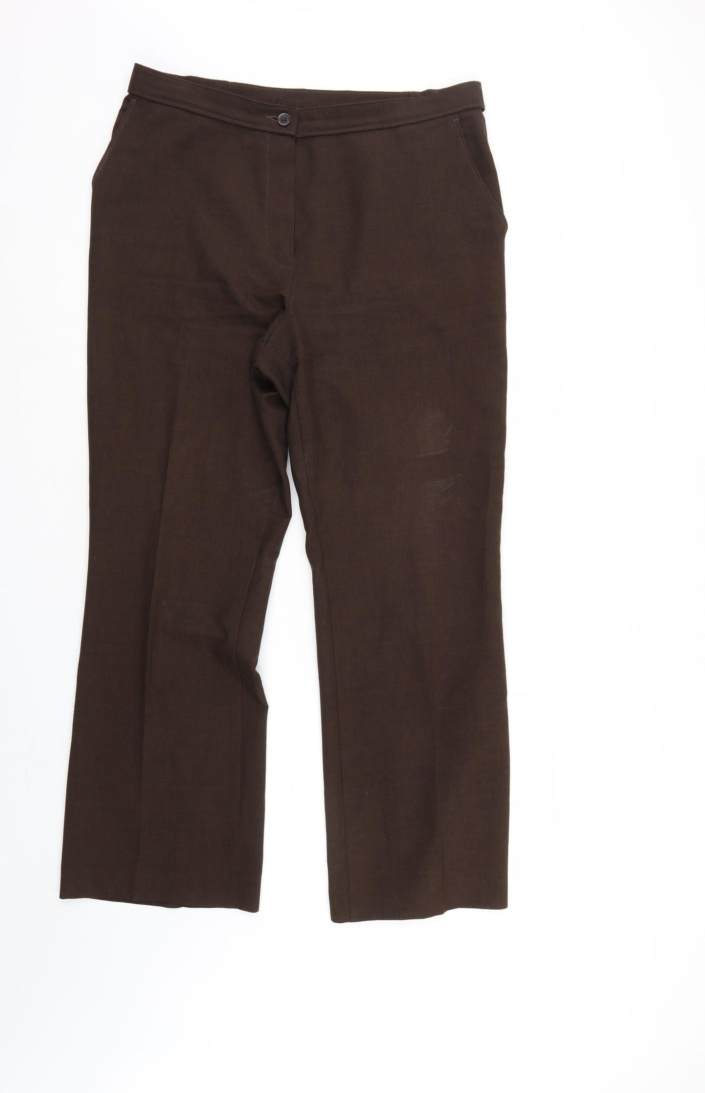 Womens UK Size 14 Marks and Spencer Regular Fit  Brown Trousers