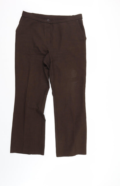 Womens UK Size 14 Marks and Spencer Regular Fit  Brown Trousers