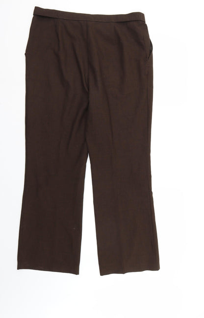Womens UK Size 14 Marks and Spencer Regular Fit  Brown Trousers