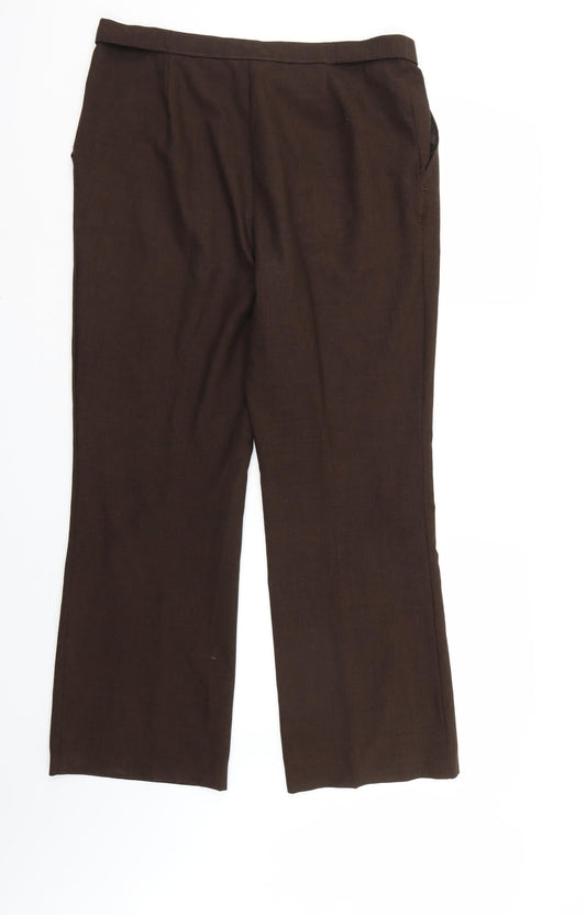 Womens UK Size 14 Marks and Spencer Regular Fit  Brown Trousers