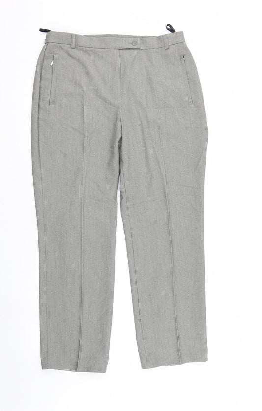 M&S Womens Grey   Trousers  Size 14 L26 in