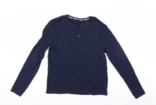 George Mens Blue   Henley Jumper Size S
