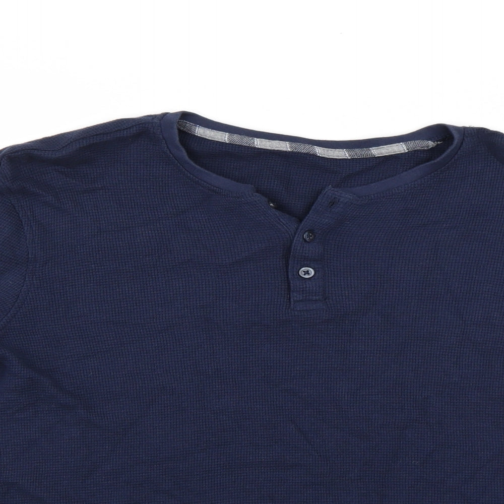 George Mens Blue   Henley Jumper Size S