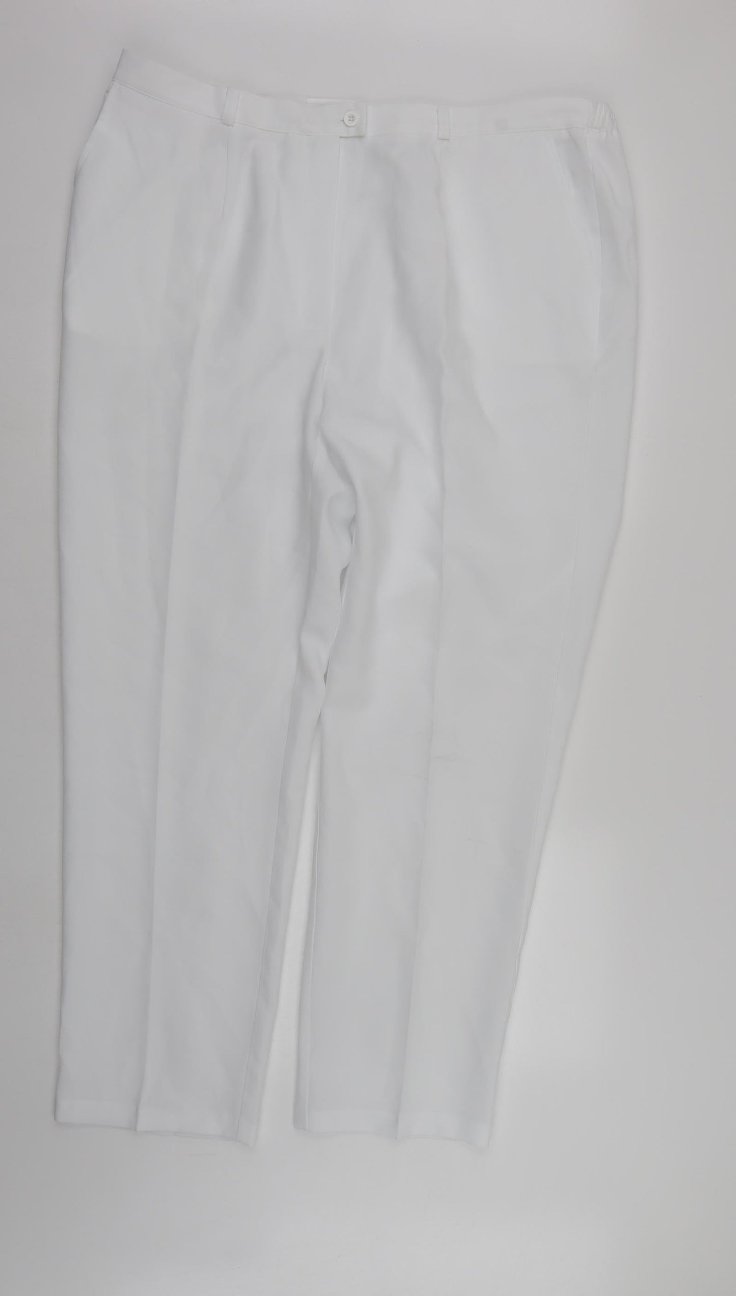 Womens UK Size 20 Afibel Regular Fit  White Trousers