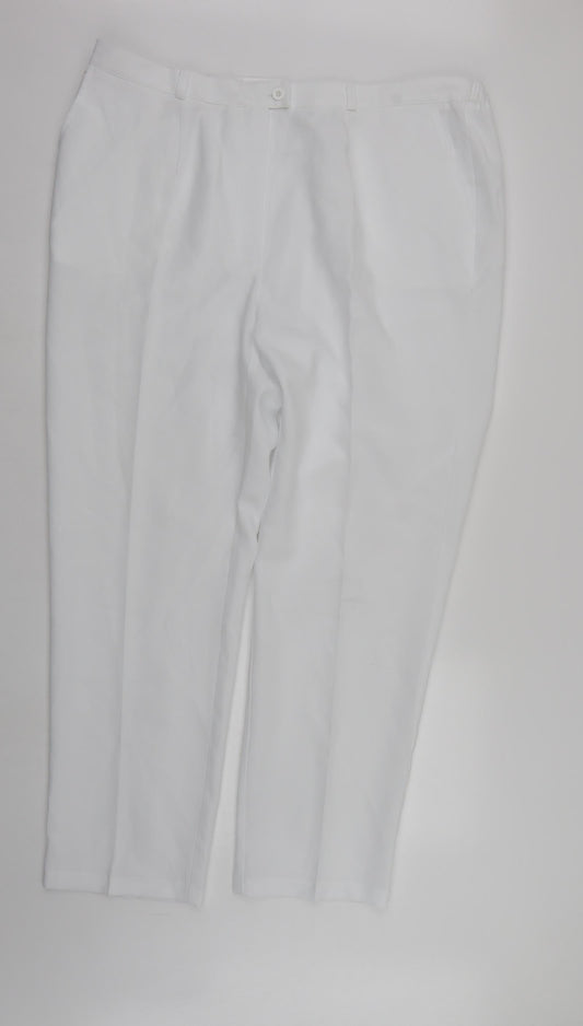 Womens UK Size 20 Afibel Regular Fit  White Trousers