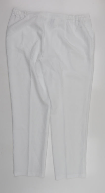 Womens UK Size 20 Afibel Regular Fit  White Trousers