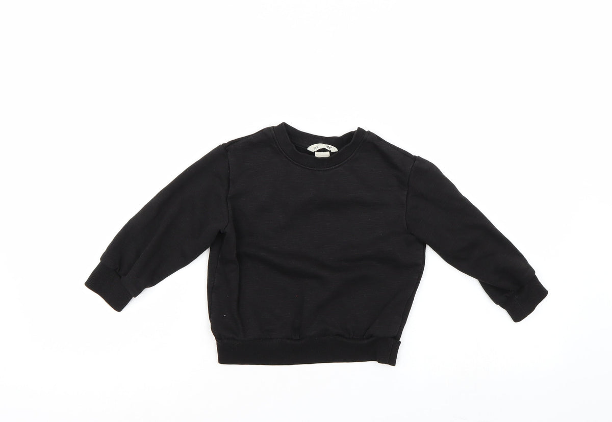 H&M Boys Black   Pullover Sweatshirt Size 3-4 Years