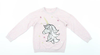 Tu Girls Pink   Pullover Jumper Size 12 Years
