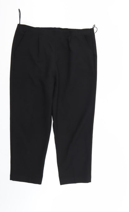 Womens UK Size 14 Sarah Hamilton Regular Fit  Black Trousers