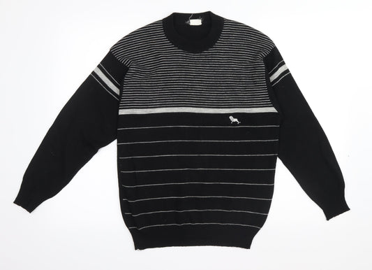 Preworn Mens Black Striped  Pullover Jumper Size S