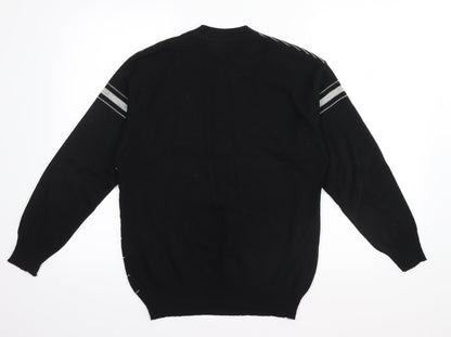Preworn Mens Black Striped  Pullover Jumper Size S