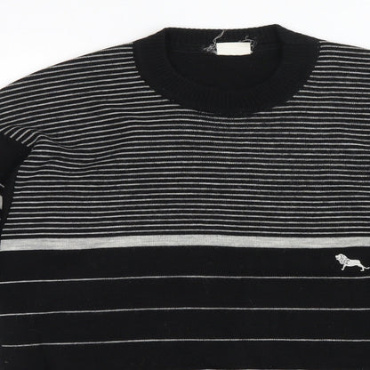 Preworn Mens Black Striped  Pullover Jumper Size S