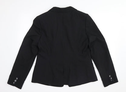 Dorothy Perkins Womens Black   Jacket Suit Jacket Size 14  - pin striped