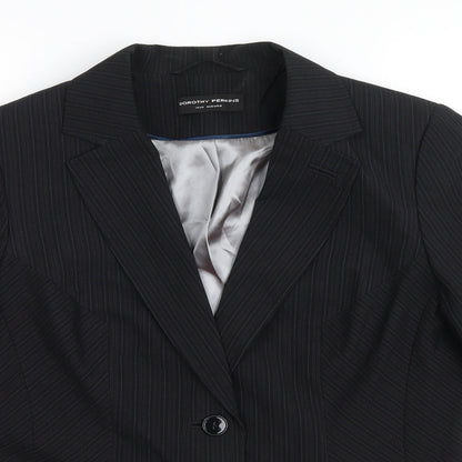 Dorothy Perkins Womens Black   Jacket Suit Jacket Size 14  - pin striped