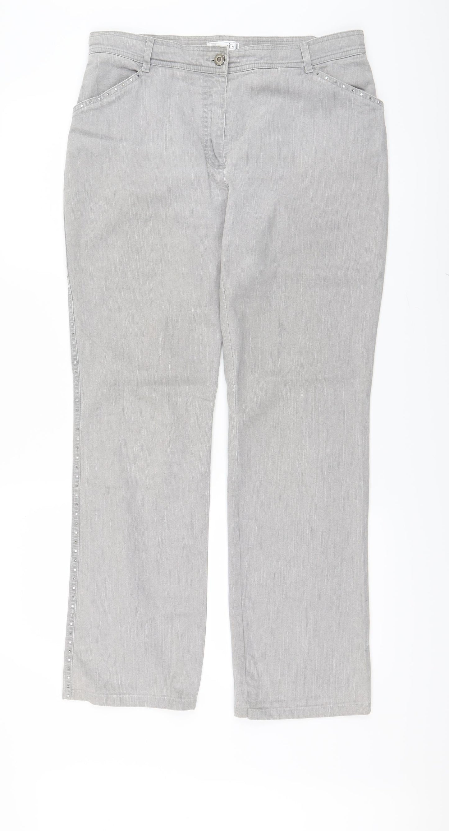Womens UK Size 31 in Bonita Regular Fit Straight Grey Jeans