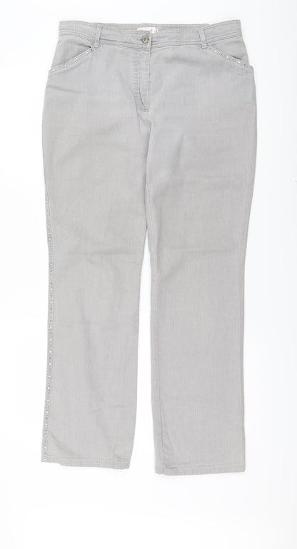 Womens UK Size 31 in Bonita Regular Fit Straight Grey Jeans