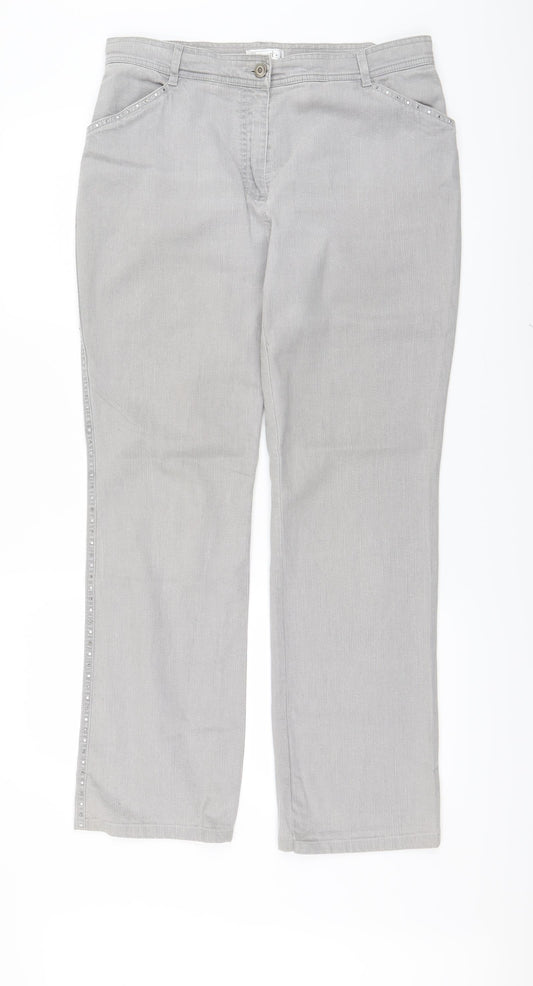 Womens UK Size 31 in Bonita Regular Fit Straight Grey Jeans