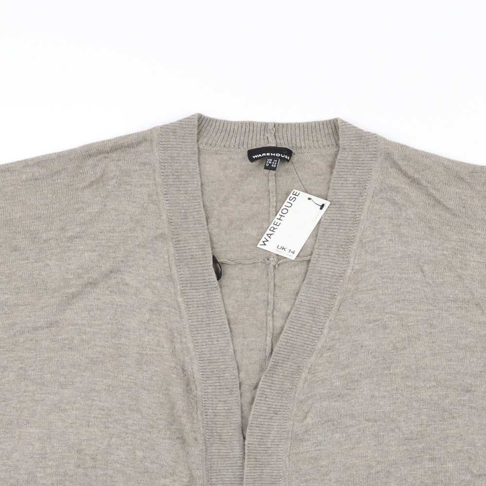 Warehouse Womens Beige   Cardigan Jumper Size 14