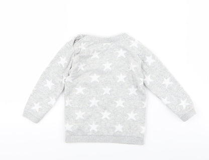 George Baby Grey   Pullover Jumper Size 3-6 Months  - Stars